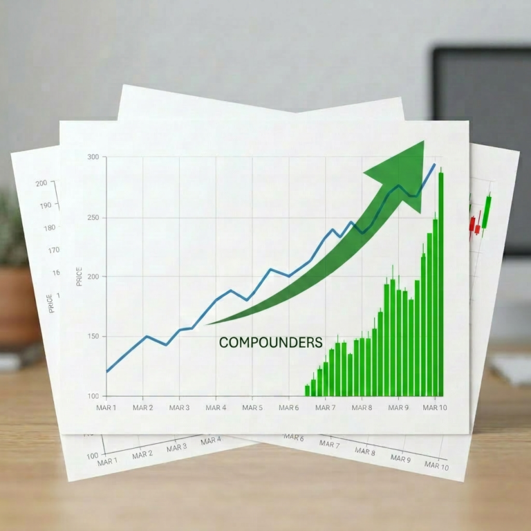 Printed price trend charts with line and candlestick graphs from March 1 to March 10